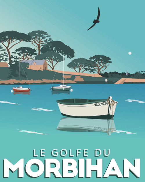 Affiche le golfe du morbihan