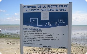 Panneau Cale école de voile La Flotte en Ré