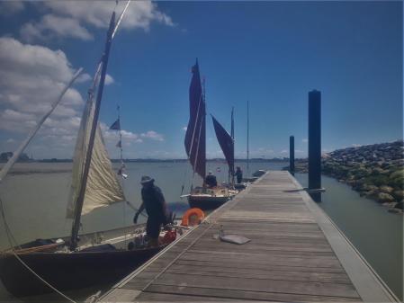 The three boats preparing to leave port neuf